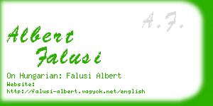 albert falusi business card